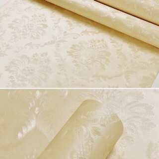 giấy dán tường hoa văn chìm vàng khổ 1m2