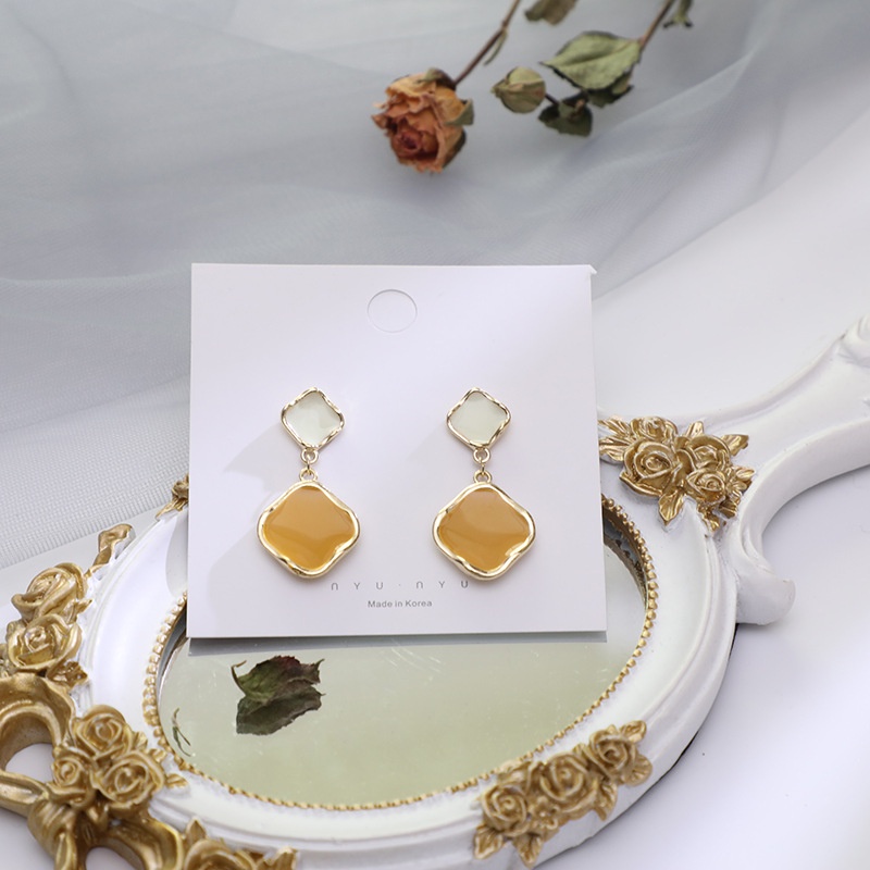 Khuyên tai Pinkdudu PD681 hợp kim hình giọt nước phong cách cổ điển thanh lịch thời trang cho nữ