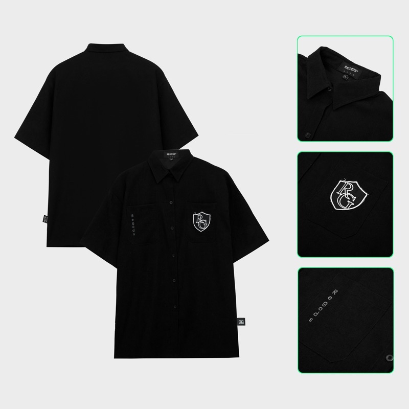 Áo Sơ mi Tay Ngắn Thêu School REGODS Unisex Form Rộng ( SCHOOL SHIRT )