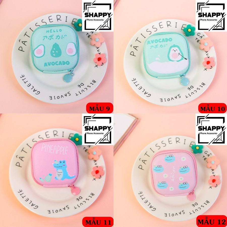 Ví Đựng Mini Vuông Có Khóa Kéo - Đựng Tai Nghe - Cáp Sạc - Chìa Khóa & Phụ Kiện Mini Các Loại [Shappy Shop] | BigBuy360 - bigbuy360.vn