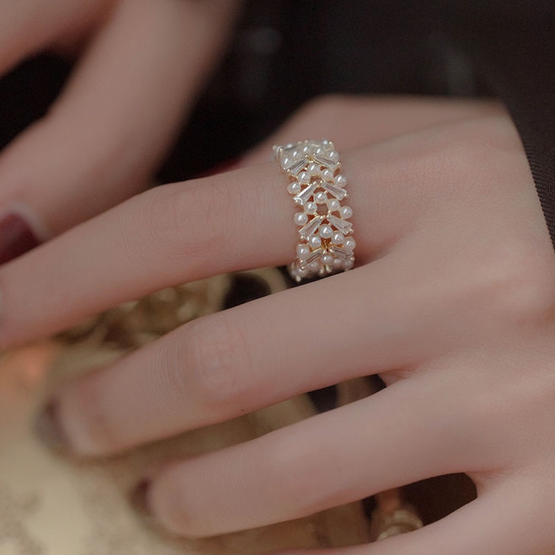 Sang Trọng Nhẫn Hở Đính Đá Phong Cách Vintage Cho Nữ