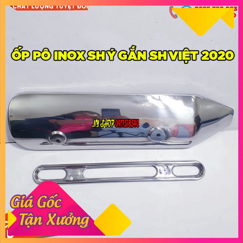 ỐP PÔ INOX SH Ý GẮN SH 2020 - SH 2021 - SH 2022 (Ảnh Sp thật)