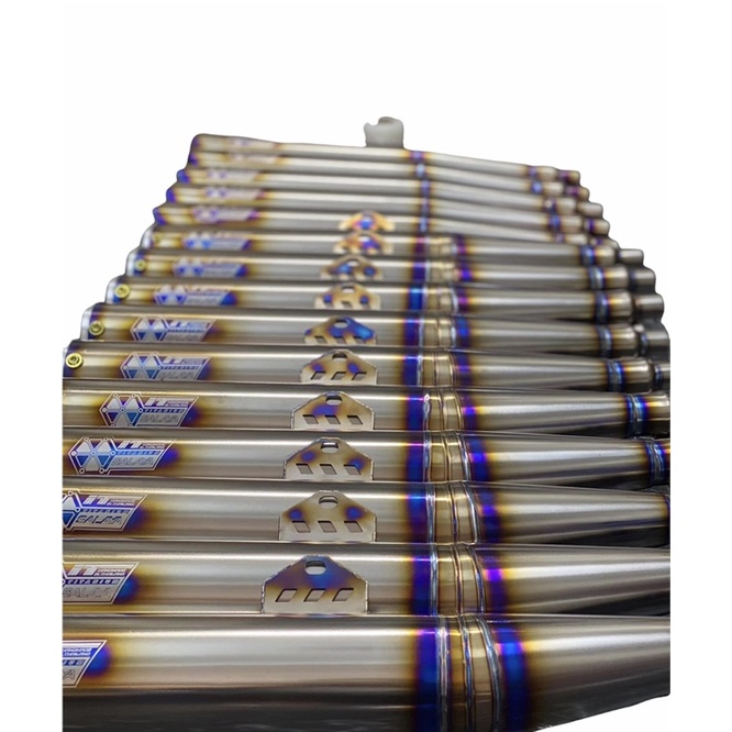 Full cây bô titanium đít nhom cho wave nhỏ , wave ZX giá đãgồm cổ bô bầu xoắnbộ phân loại Fuled wave125i