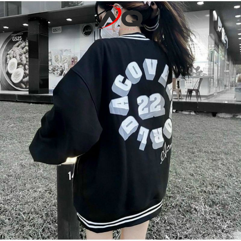 Áo bomber Áo khoác nỉ bomber Cardigan cài nút Cotton cao cấp trần bông dày mịn form Unisex nam nữ 45-65kg