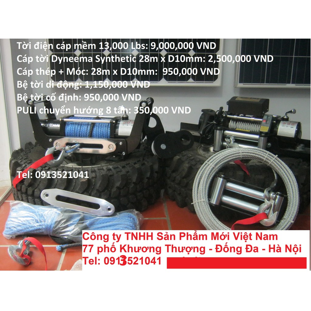 Tời điện kéo xe oto cáp mêm 13000LBS - 12V DC Antai Winch