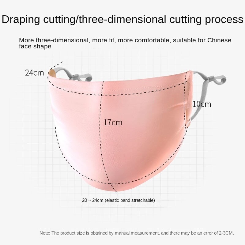 [Hàng mới về] Khẩu trang che nắng chống bụi vải lụa mỏng thoáng khí size lớn có thể giặt sạch và tái sử dụng màu tùy chọn