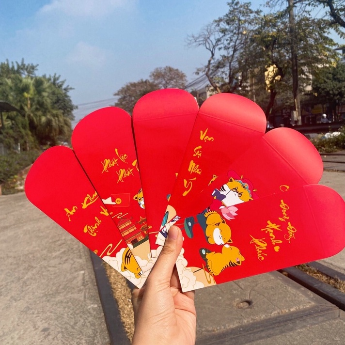 Bộ 6 Bao Lì Xì 2022, Lì Xì Nhâm Dần. HÀNG LOẠI 1 ❤️ Lixi HỔ Cán Mờ Đẹp, Dày Dặn Siêu Cute