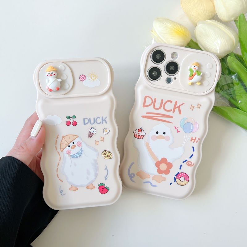 Ốp Điện Thoại Hình Chú Vịt Đội Nón Có Đệm Khí Cho iPhone 12 13 11 PRO MAX XR 11 12 PRO X XS MAX
