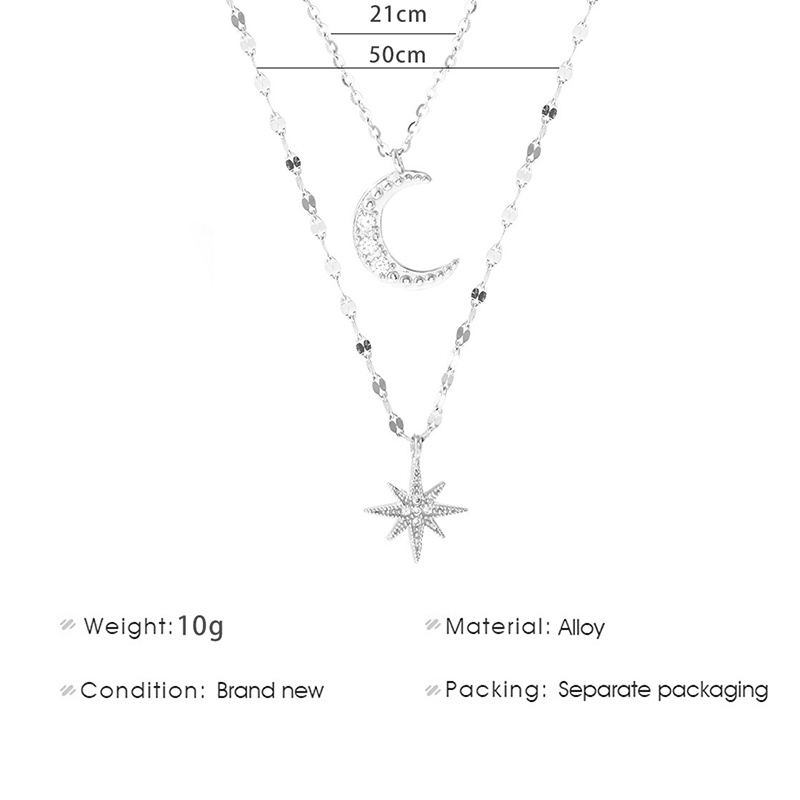 Double Layer Necklace Infinite Simple Star Moon Pendant Women'S Jewelry Layered Accessories Girls Clothing Fashion Necklace