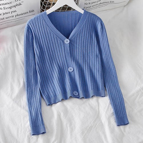 Áo khoác cardigan nữ len mỏng dệt kim ulzzang Hàn Quốc màu sáng | BigBuy360 - bigbuy360.vn