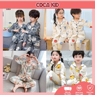 Đồ trẻ con COCA KID cao cấp - bộ đồ pijama  cho bé chất lụa thoáng mát in hình cực đáng yêu Cho Bé Từ 8-39kg