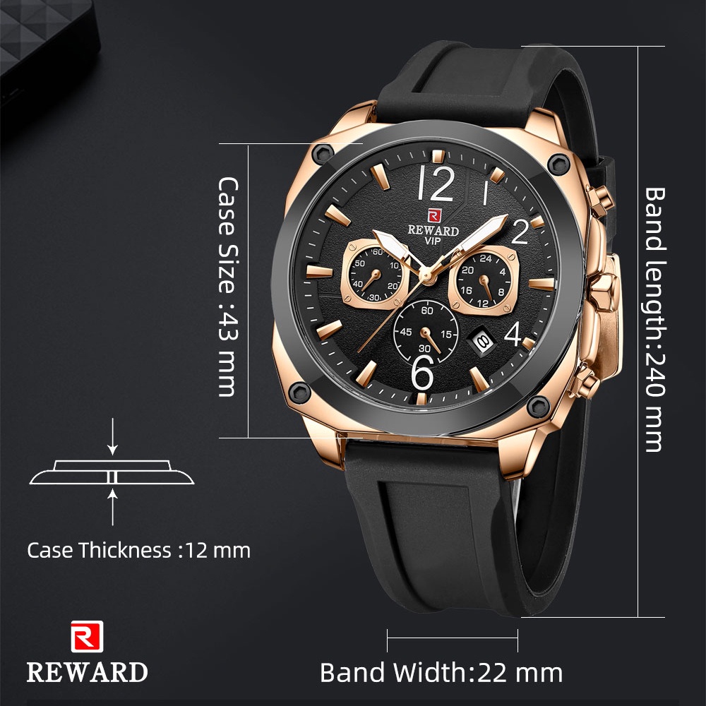 Đồng Hồ Quartz Chronograph Chống Thấm Nước Với Dây Đeo Da 83018