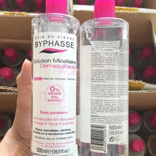 Nước tẩy trang không cồn byphasae solution micellaire 500ml