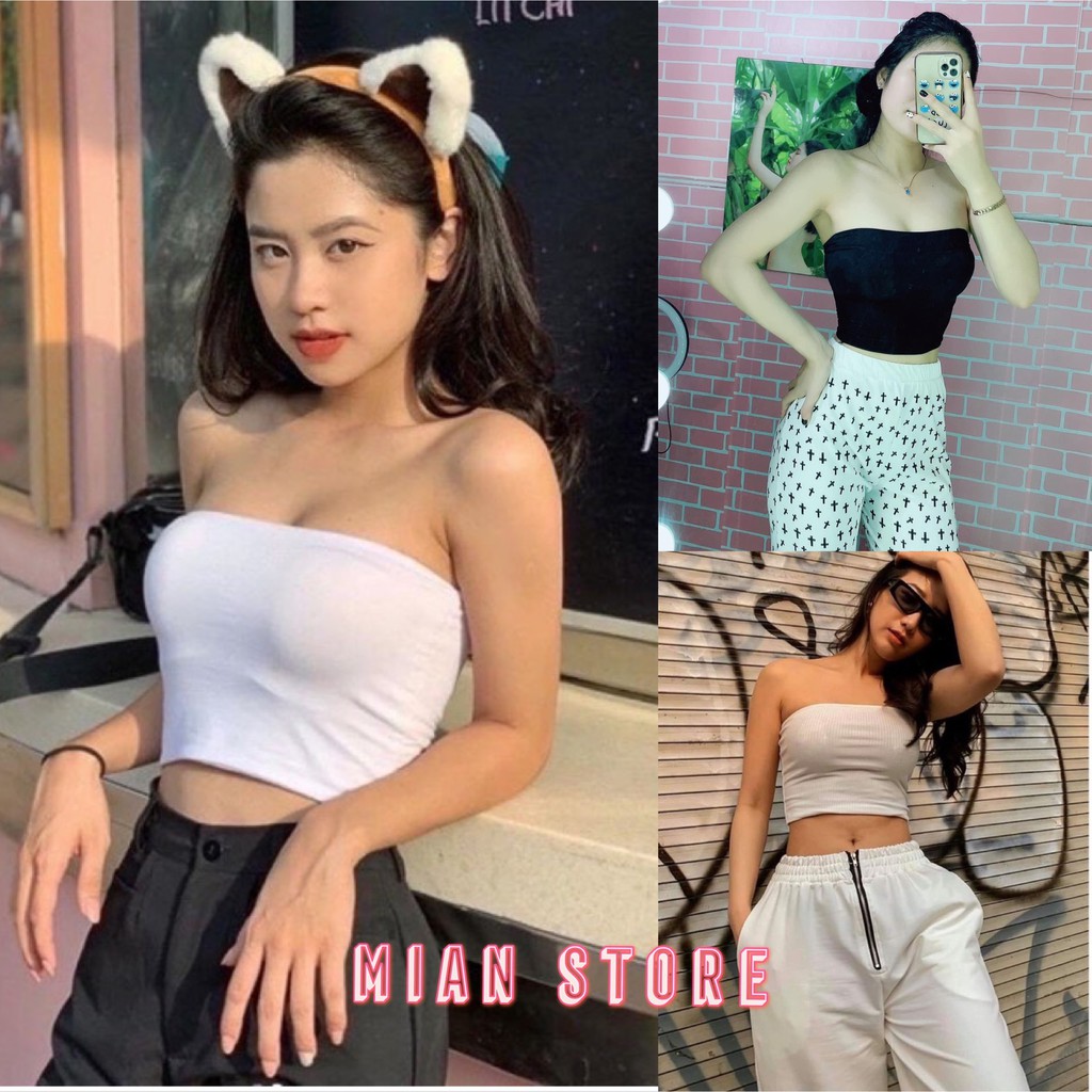Áo quây ngực croptop thun trơn co giãn 4 chiều không dây giá rẻ A01