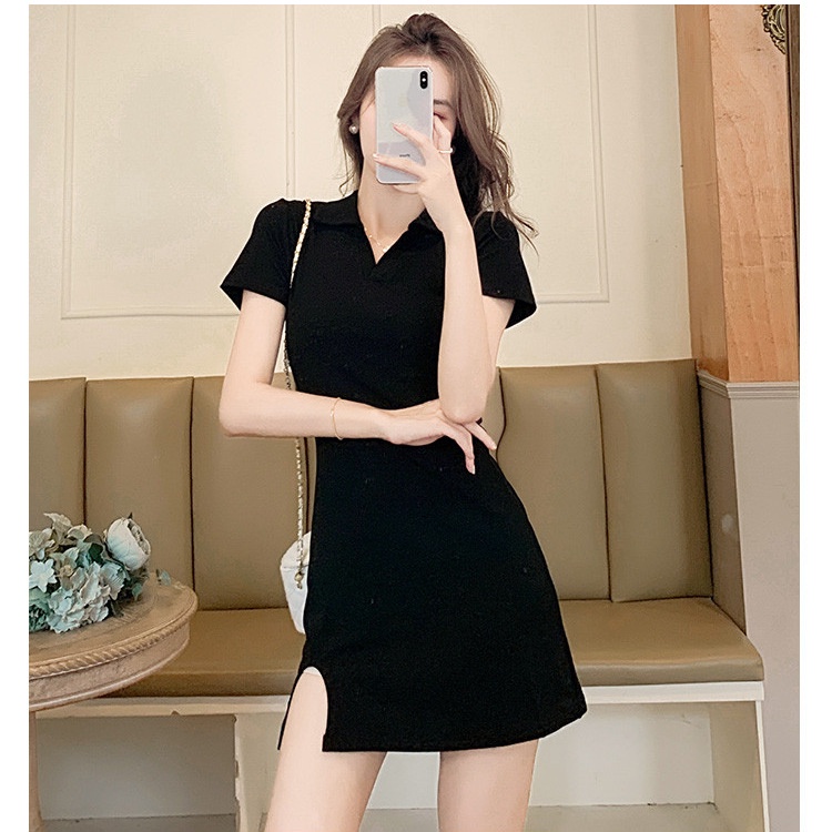 Váy nữ đầm nữ Quảng Châu cổ trái tim D029