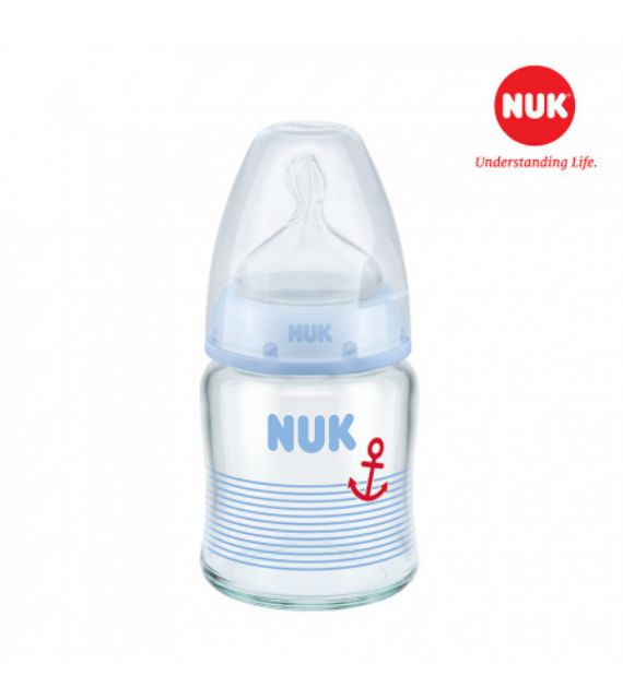 (Chính hãng) Bình sữa NUK thủy tinh núm ti Silicone 120ml 240ml