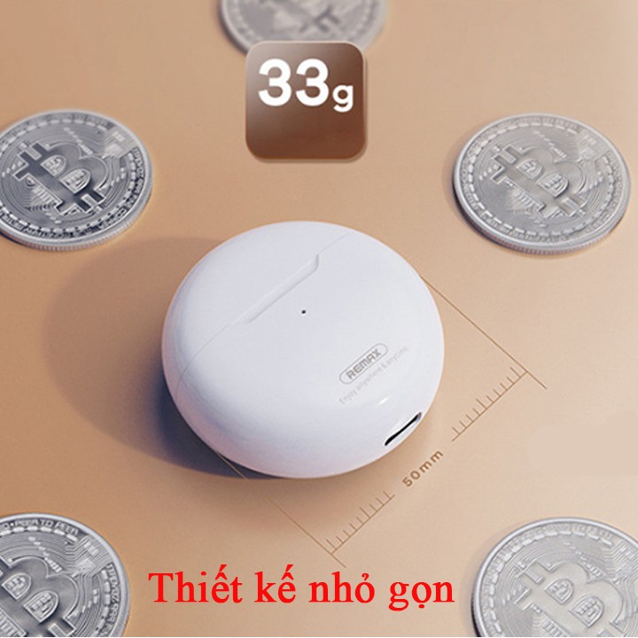 Tai nghe Bluetooth TWS Remax TWS-50i V5.1 - Thiết kế nhỏ gọn - Thời trang