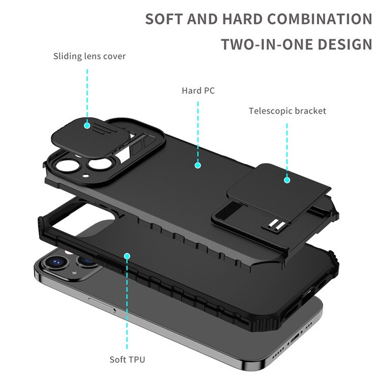 Ốp lưng chống sốc bảo vệ camera iphone 6 7 8 plus x xs max 11 12 13 14 pro max mini giá đỡ đứng - nắp trượt - autofocus