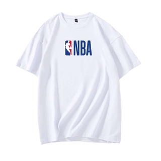 Áo Thun Tay Ngắn Dáng Rộng In Logo Nba Phong Cách Hàn Quốc Thời Trang Cao Cấp Cho Nam