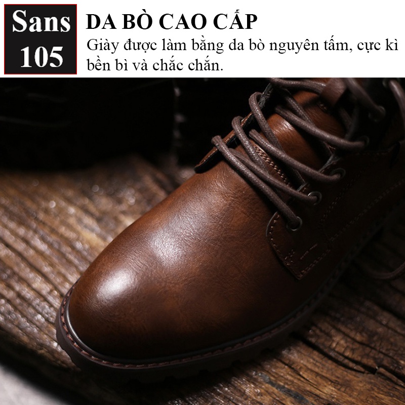 Giày nam cao cổ giầy bốt da bò chelsea boot