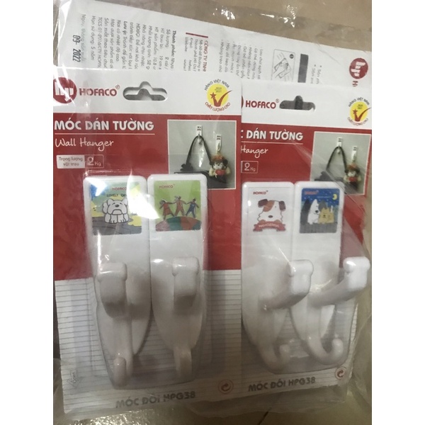 5 vỉ móc dán tường đôi HOFACO hàng Vn chất lượng cao