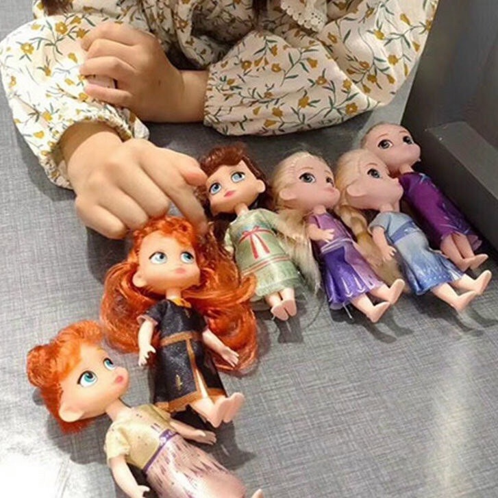 [Ảnh thật] Bộ đồ chơi cho bé gái 6 búp bê elsa anna frozenII