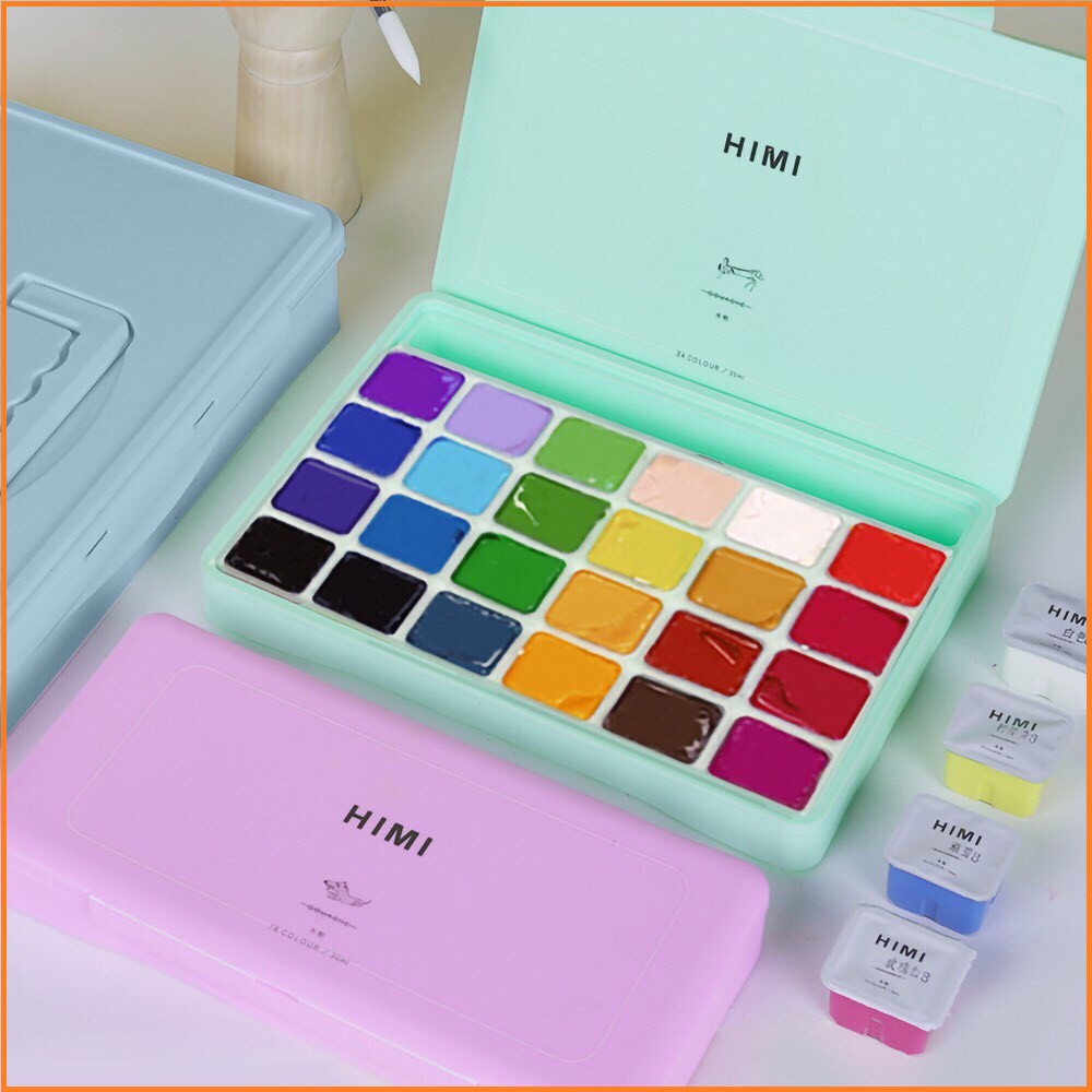 Gouache Himi set 18/24/56 màu dạng thạch