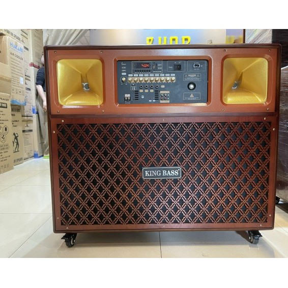 Loa karaoke công suất lớn Kingbass RX-600, Dàn loa kéo di động đa năng Treble phóng,  Bass đôi 4 tấc âm thanh cực hay