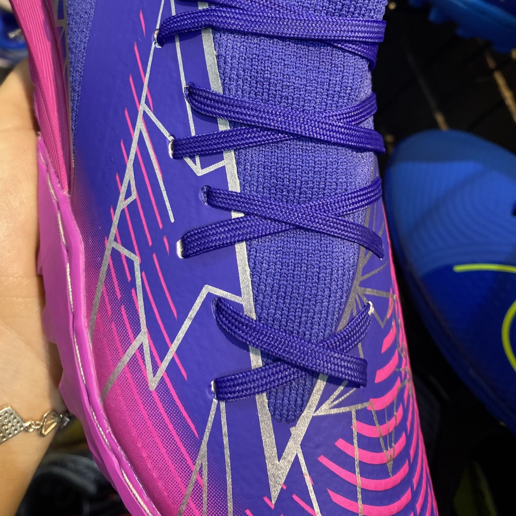 Giày Đá Bóng 𝐏𝐫𝐞𝐝𝐚𝐭𝐨𝐫 𝐄𝐝𝐠𝐞.𝟑 Tím Hồng, Giày Đá Banh Thể Thao Nam Cỏ Nhân Tạo Nhẹ Mềm - 2evshop