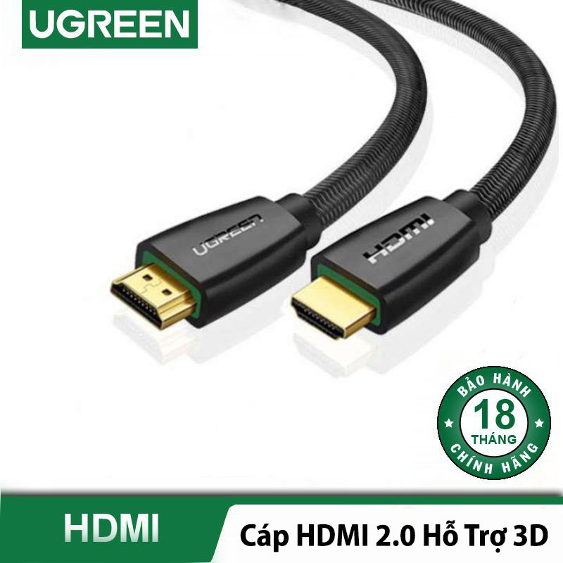 Cáp HDMI 2.0 Cao Cấp Ugreen Hỗ Trợ 3D 4K Chính Hãng dây bọc dù 40408 40409 40410 40411 40412 HD118