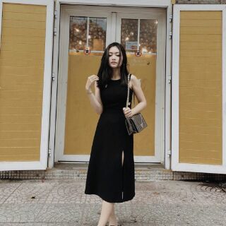 CHÂN VÁY MIDI XẺ TÀ