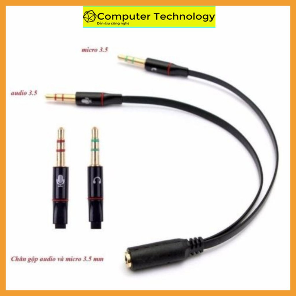 Cáp Gộp Loa, Dây Cáp Gộp Dây Loa 2 Vào 1 Audio Và Mic 3.5mm Loại Tốt.Jack Gộp Tai Nghe 3.5 Bọc Chống Đứt