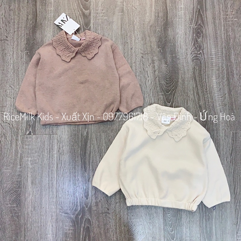 Áo len Zara cổ diềm 2 màu xuất dư xịn
