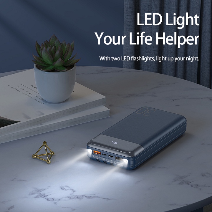 Pin dự phòng sạc nhanh Remax RPP-199 30000mAh hỗ trợ QC3.0 PD 20W tích hợp 04 cáp sạc vào, ra đa năng Max 22.5W