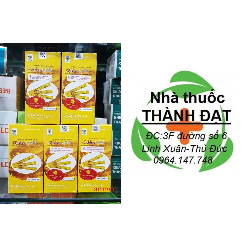 goldenlab men vi sinh từ kim chi hàn quốc hộp 20 gói golden lab