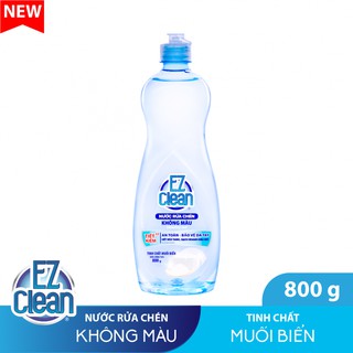 Nước rửa chén không màu ez clean hương muối biển 800gr