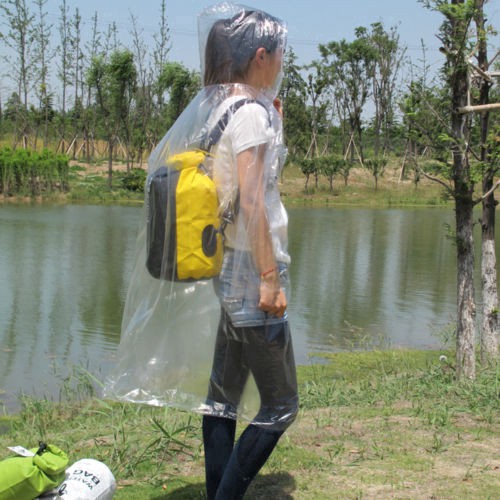Áo mưa tiện lợi dùng một lần bằng nhựa màu trong suốt tiện lợi