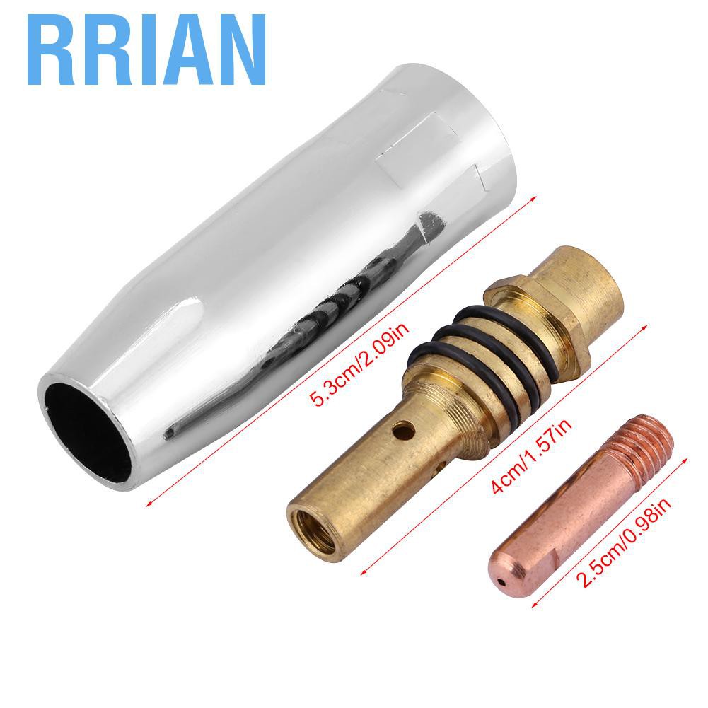 Rrian MIG Welding Gun Accessory Kit  5PCS Nozzles Contact Tips 2PCS Gas and 4PCS Tip Holders