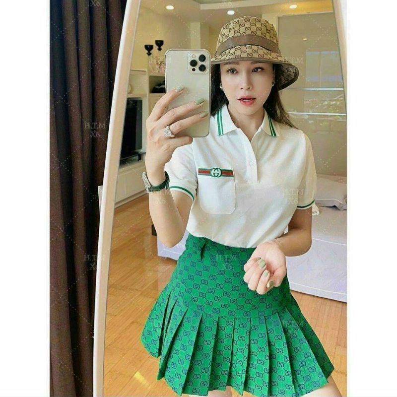 NÓN GU"CCI VIỀN DA