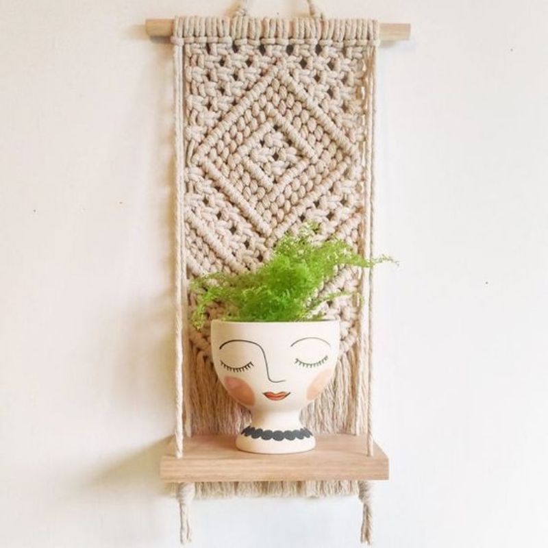 KỆ TREO TƯỜNG 1 TẦNG MACRAMÉ TRANG TRÍ NHÀ CỬA