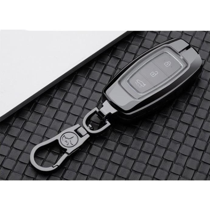 Ốp chìa khóa inox Accent, Kona, Santafe 2018-2019 -2020 2021 có lót bọc silicon M02