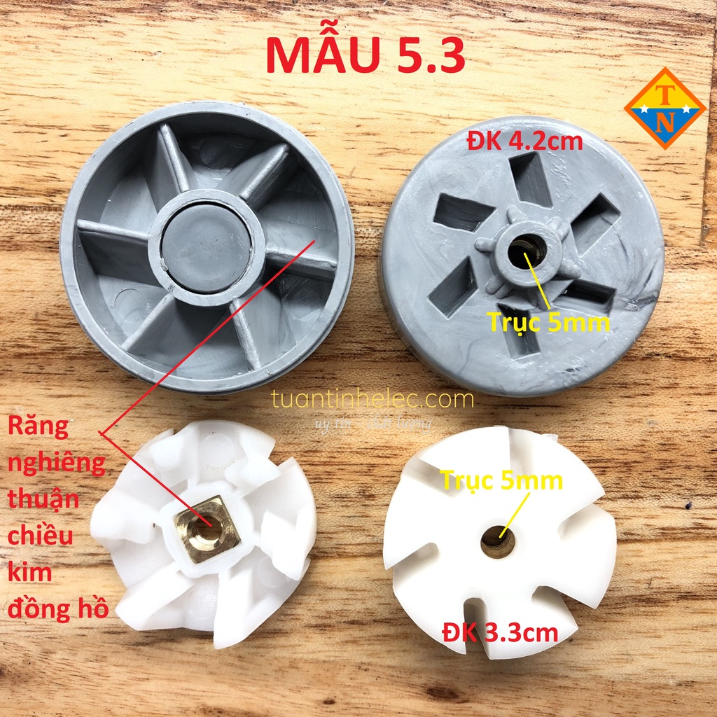 Các loại Bánh răng máy xay sinh tố, vấu truyền, nhông máy xay thông dụng