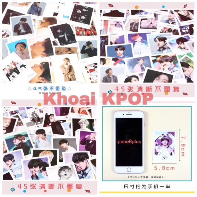 Lomo hộp nhựa 45 tấm BTS/V/Jungkook Love Yourself Tear