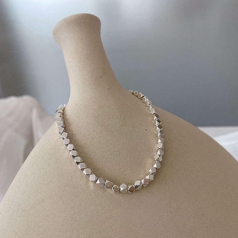 Vòng Tay Chuỗi Hạt Màu Bạc Phong Cách Hàn Quốc Thanh Lịch Cho Cặp Đôi