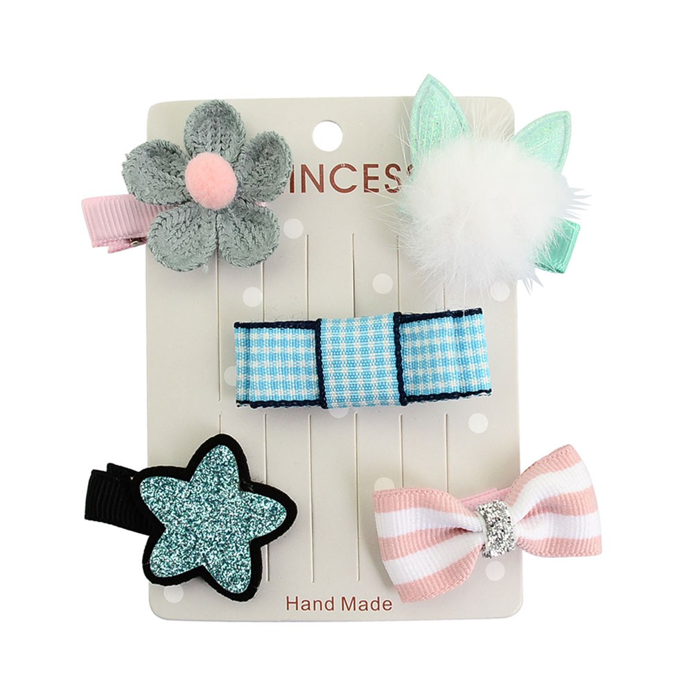 Set 5 kẹp tóc KIDSBOWS thiết kế xinh xắn dễ thương dành cho bé gái