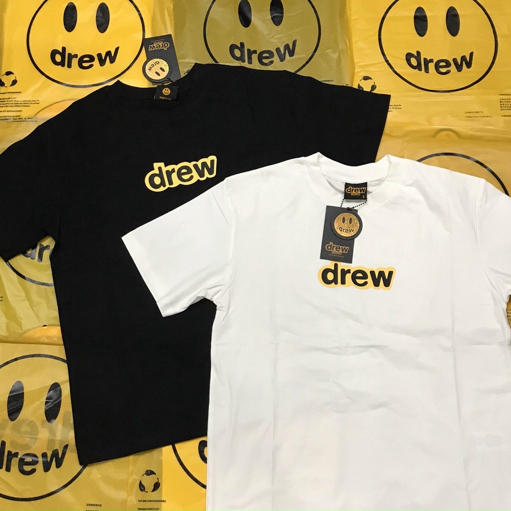 Áo thun Drew tay lỡ nam nữ, áo thun Unisex chữ Drew Form rộng Oversize Full Tag chất Cotton