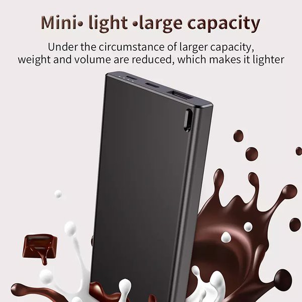 Pin sạc dự phòng Baseus Chocolate Ultra Slim BS-10KP103 10,000 mAh 2A Dual input Type-C/ MicroUSB, siêu mỏng nhẹ