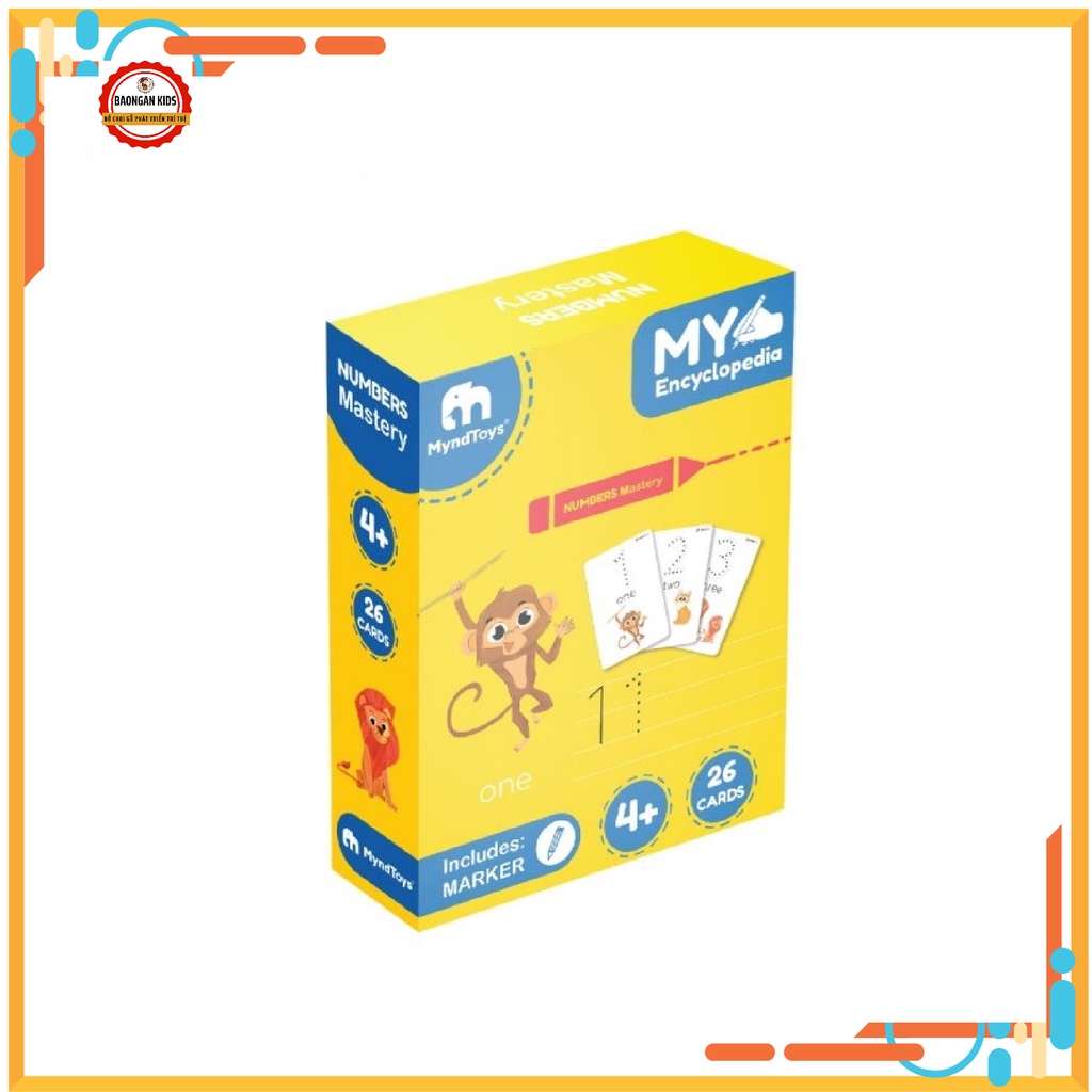 [Hot] Bộ thẻ học số đếm kèm bút viết có thể xóa được MyndToys MY ENCYCLOPEDIA - NUMBERS MASTERY