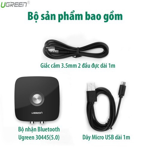 [Mã ELHACE giảm 4% đơn 300K] Bộ Thu Bluetooth 5.0 Cho Loa, Amply Ugreen 30445 - Hàng Chính Hãng BH 18 Tháng