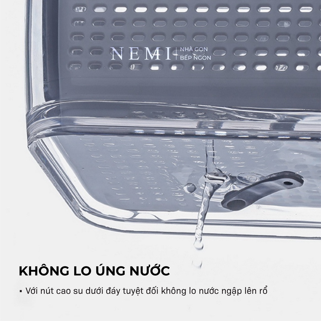 Hộp Đựng Thực Phẩm Tủ Lạnh 2 Lớp SHIMOYAMA Có Lỗ Thoát Nước, Có Khóa Thoát Khí, Dễ Dàng Bảo Quản Rau Củ